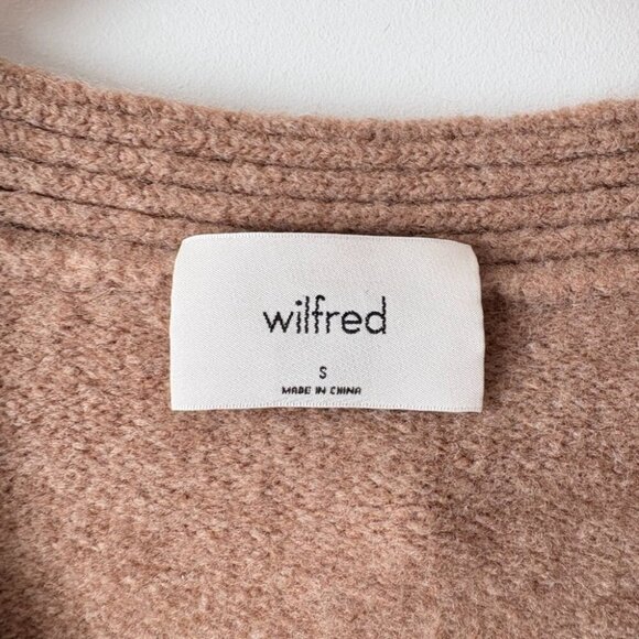 Aritzia Wilfred Wool Chunky V Neck Cardigan Brown Size Small - Picture 4 of 5